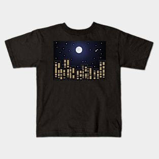 Full moon over the city Kids T-Shirt